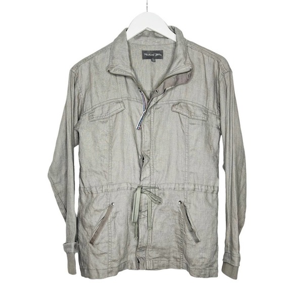 Michael Stars Linen Anorak Jacket Galvanized Size XS - Picture 3 of 11
